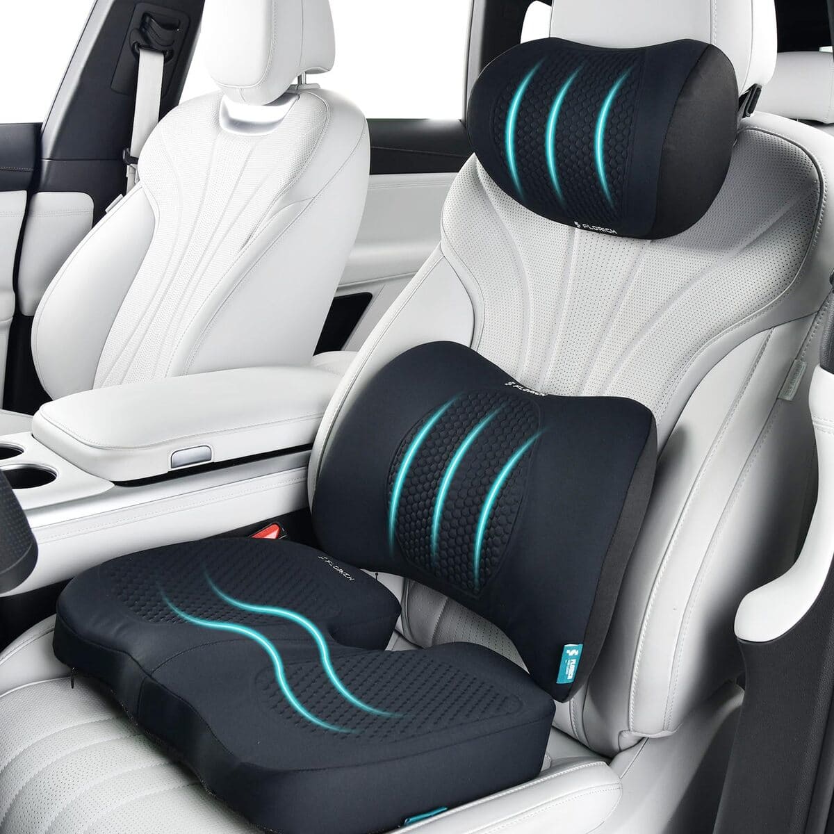 FLCLP 3 in 1 Ergonomic Car Seat Cushion Lumbar Support Set Florich FLCLP 3 in 1 Ergonomic Car Seat Cushion Lumbar Support Set Florich