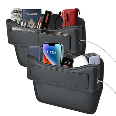 Florich Car Seat Gap Filler, Premium Leather Center Console Organizer