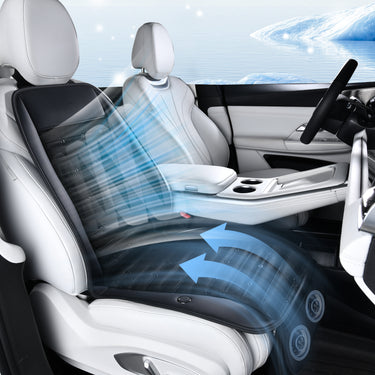 Florich TitanFreeze 2 Turbo Fans Cooling Car Seat Cover - Universal Fit 3-Speed Quiet Ventilated Cushion for Summer Driving(12V/24V)