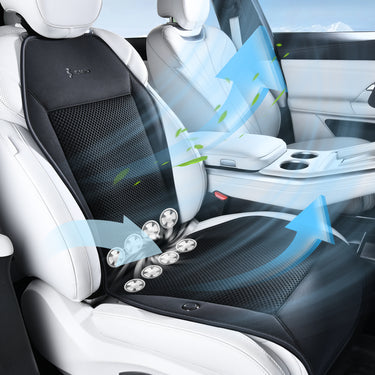 Florich AeroFlow 8 Turbo Fans Cooling Car Seat Cover - High Power 3-Speed Quiet Ventilated Seat Cushion for Summer Driving(12V/24V)