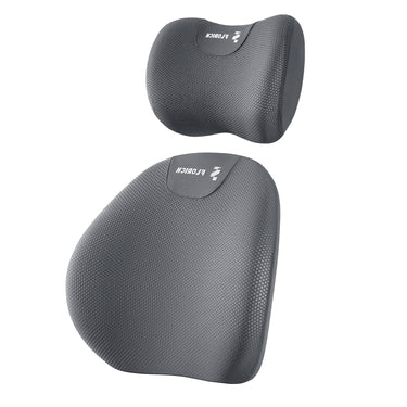 Florich FL004 Breathable Mesh Memory Foam Car Seat Cushion Set - 3-in-1 Ergonomic Lumbar Support & Pillow