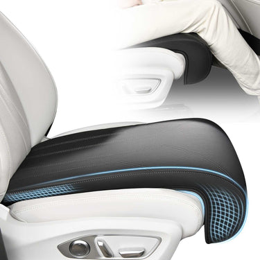 Florich ErgoRide Universal Leather Car Seat Extender Pad - Ergonomic Leg Support Cushion for Long-Distance Driving