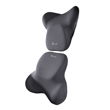 Florich FL005 Breathable Mesh Memory Foam Car Seat Cushion Set - 3-in-1 Ergonomic Lumbar Support & Pillow