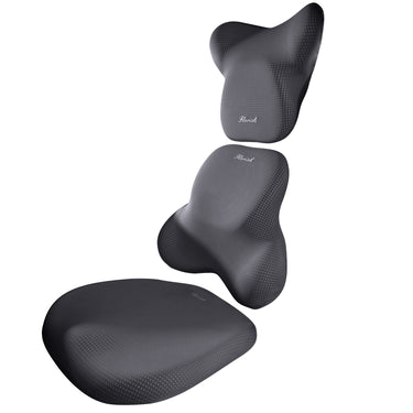 Florich FL005 Breathable Mesh Memory Foam Car Seat Cushion Set - 3-in-1 Ergonomic Lumbar Support & Pillow