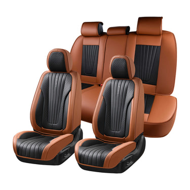 Florich FL8825 Universal Fit Premium Leatherette Car Seat Covers - Waterproof Full Set & Front Set, Airbag Compatible