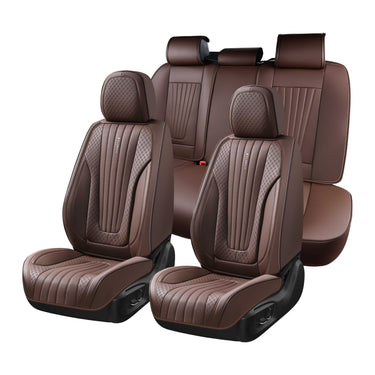 Florich FL8825 Universal Fit Premium Leatherette Car Seat Covers - Waterproof Full Set & Front Set, Airbag Compatible