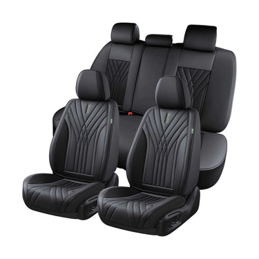 Florich FL319 Universal Fit Nappa Leather Car Seat Covers - Waterproof Full Set & Front Set, Airbag Compatible