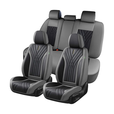 Florich FL319 Universal Fit Nappa Leather Car Seat Covers - Waterproof Full Set & Front Set, Airbag Compatible
