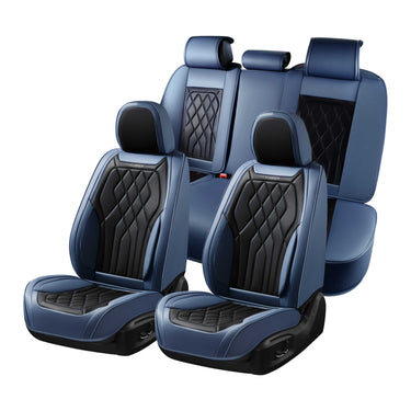 Florich FL828 Universal Fit Diamond Stitched Leather Car Seat Covers - Waterproof Full Set & Front Set, Airbag Compatible