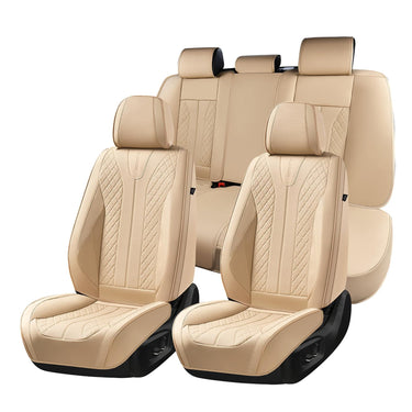 Florich FLDH01 Universal Fit Premium Leather Car Seat Covers - Waterproof Full Set & Front Set, Airbag Compatible