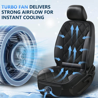 Florich FC03 1 Turbo Fan Cooling Car Seat Cover - Universal Fit 3-Speed Quiet Ventilated Cushion for Summer Driving(12V/24V)
