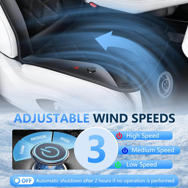 Florich FC03 1 Turbo Fan Cooling Car Seat Cover - Universal Fit 3-Speed Quiet Ventilated Cushion for Summer Driving(12V/24V)