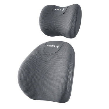 Florich FL004 Breathable Mesh Memory Foam Car Seat Cushion Set - 3-in-1 Ergonomic Lumbar Support & Pillow