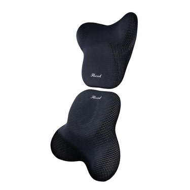 Florich FL005 Breathable Mesh Memory Foam Car Seat Cushion Set - 3-in-1 Ergonomic Lumbar Support & Pillow