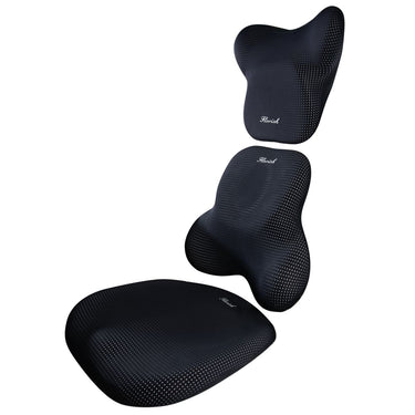 Florich FL005 Breathable Mesh Memory Foam Car Seat Cushion Set - 3-in-1 Ergonomic Lumbar Support & Pillow