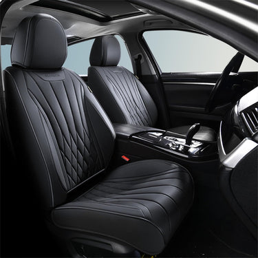 Florich FL310 Universal Fit Nappa Leather Car Seat Covers - Waterproof Full Set & Front Set, Airbag Compatible