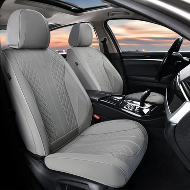 Florich FLDH01 Universal Fit Premium Leather Car Seat Covers - Waterproof Full Set & Front Set, Airbag Compatible