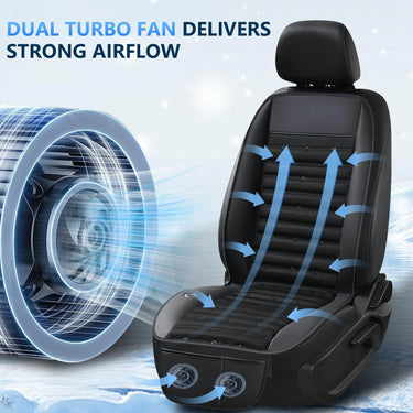 Florich TitanFreeze 2 Turbo Fans Cooling Car Seat Cover - Universal Fit 3-Speed Quiet Ventilated Cushion for Summer Driving(12V/24V)