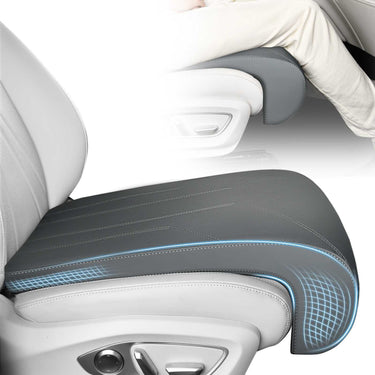 Florich ErgoRide Universal Leather Car Seat Extender Pad - Ergonomic Leg Support Cushion for Long-Distance Driving